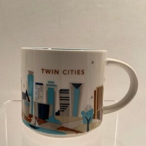 Starbucks Twin Cities, MN You Are Here Coffee Mug Skyline Fishing W/TAG Excllnt